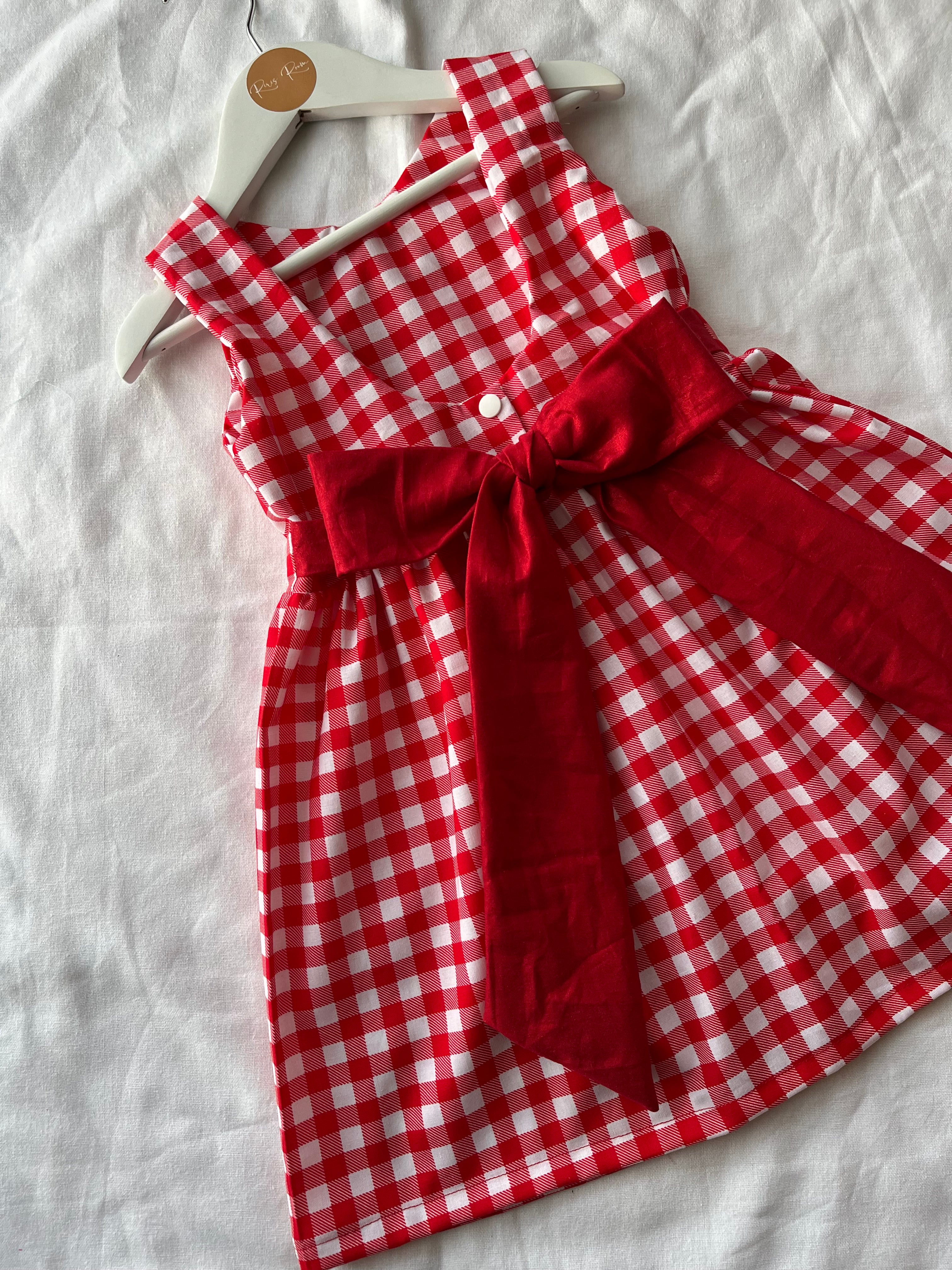 Barbie Dress - Red Gingham