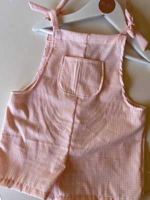 Billie Romper - Peaches & Cream Gingham