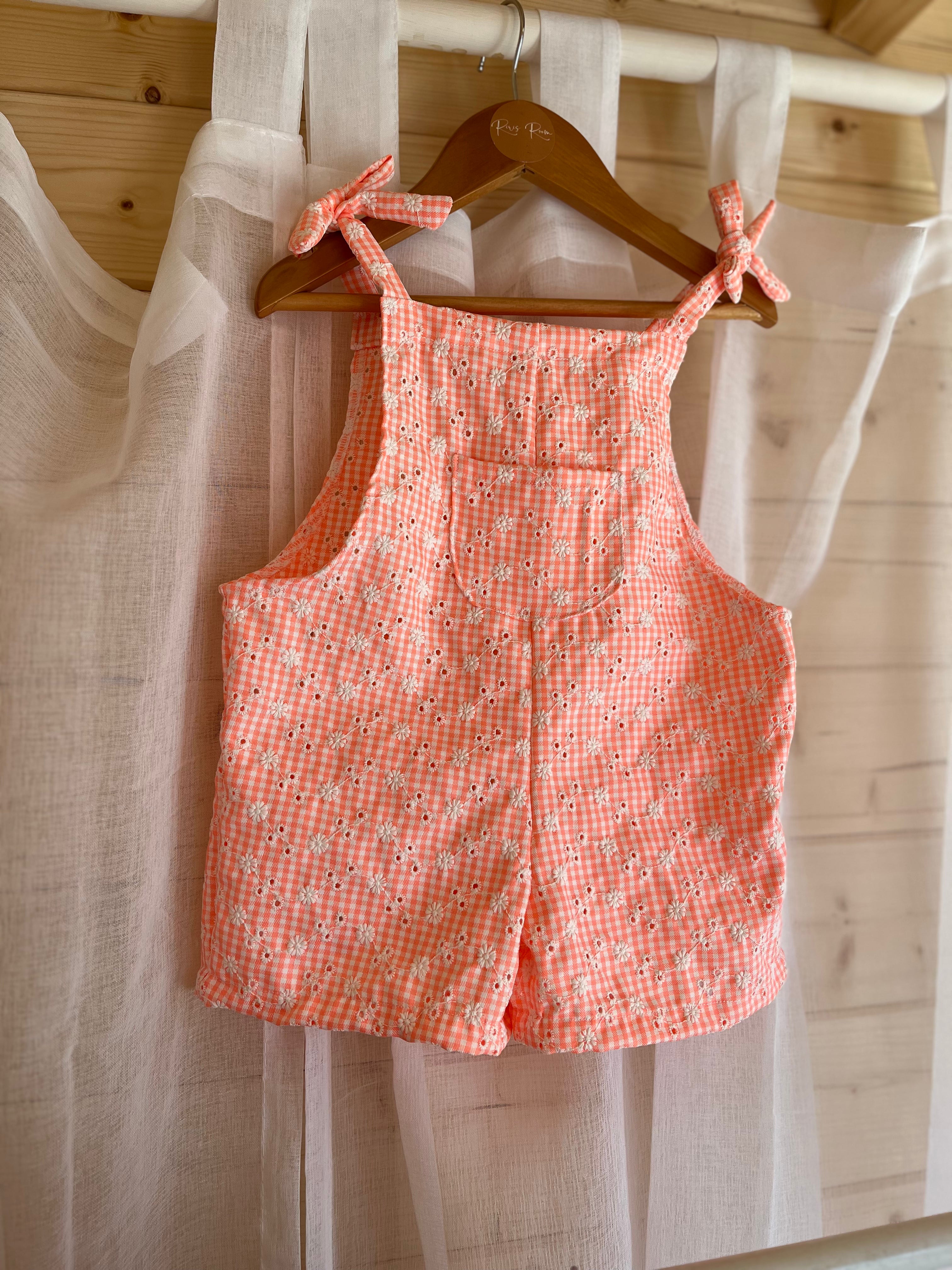 Billie Romper - Embroidered Gingham