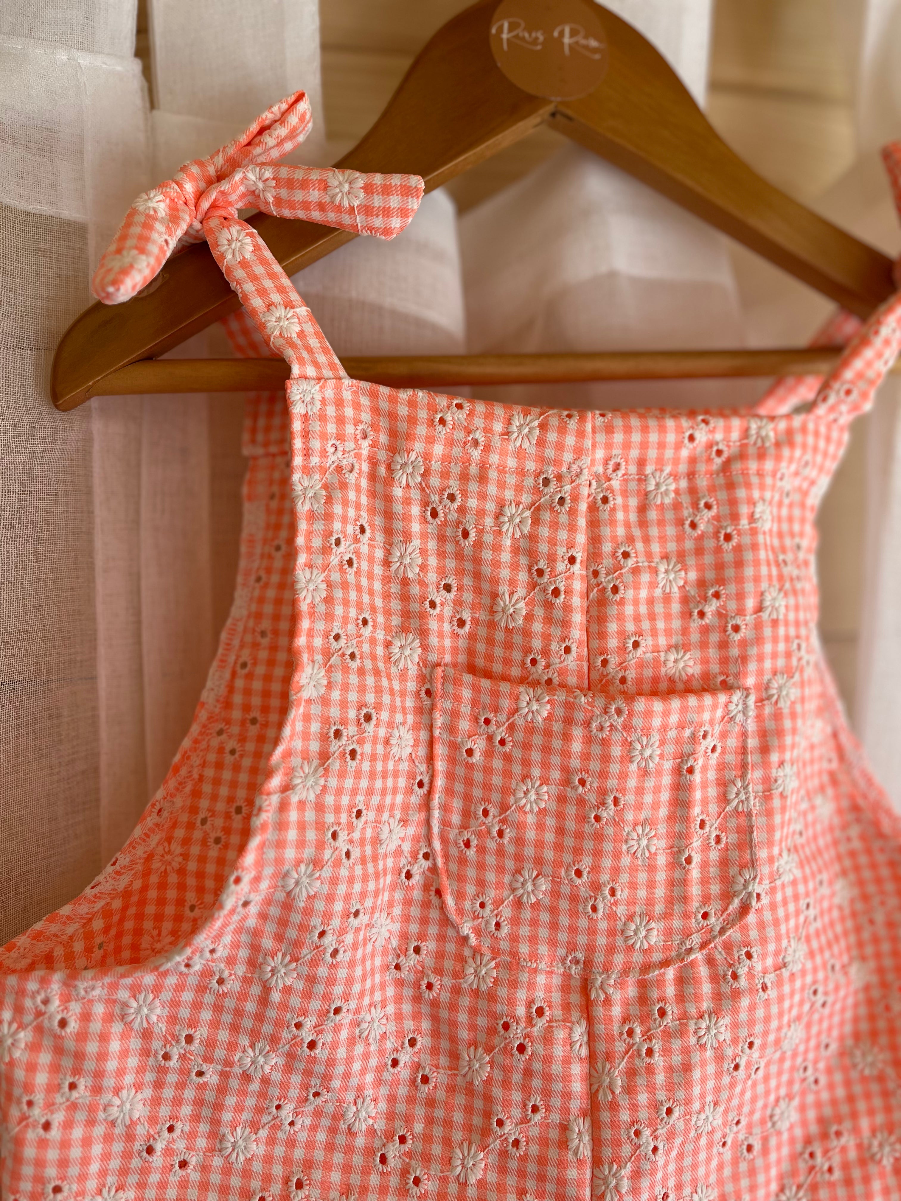 Billie Romper - Embroidered Gingham