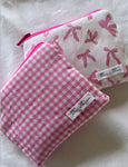 Pink Gingham Zipper Pouch