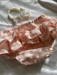 Ruffle Nappie Cover - Pink Gingham