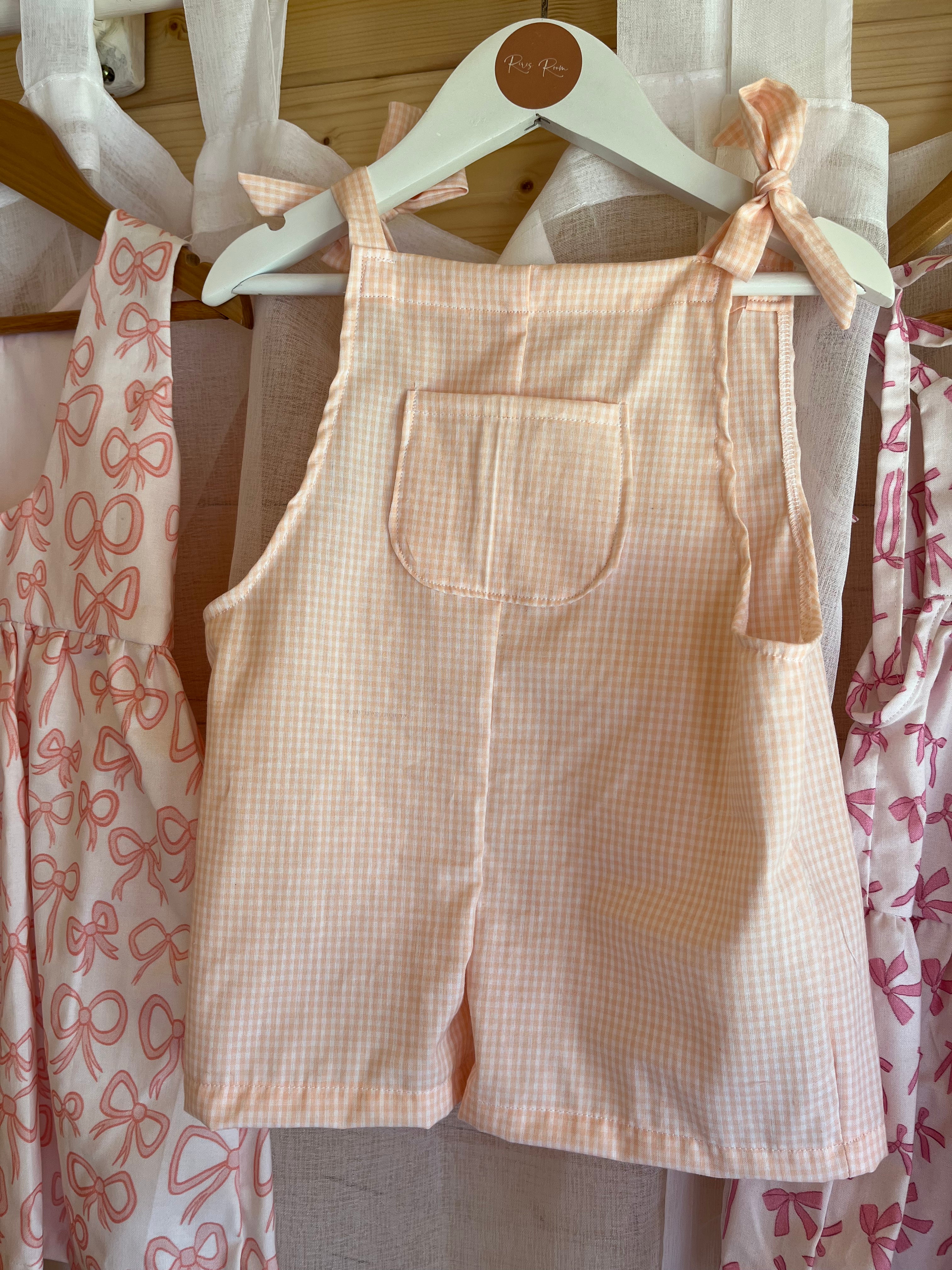 Billie Romper - Peaches & Cream Gingham