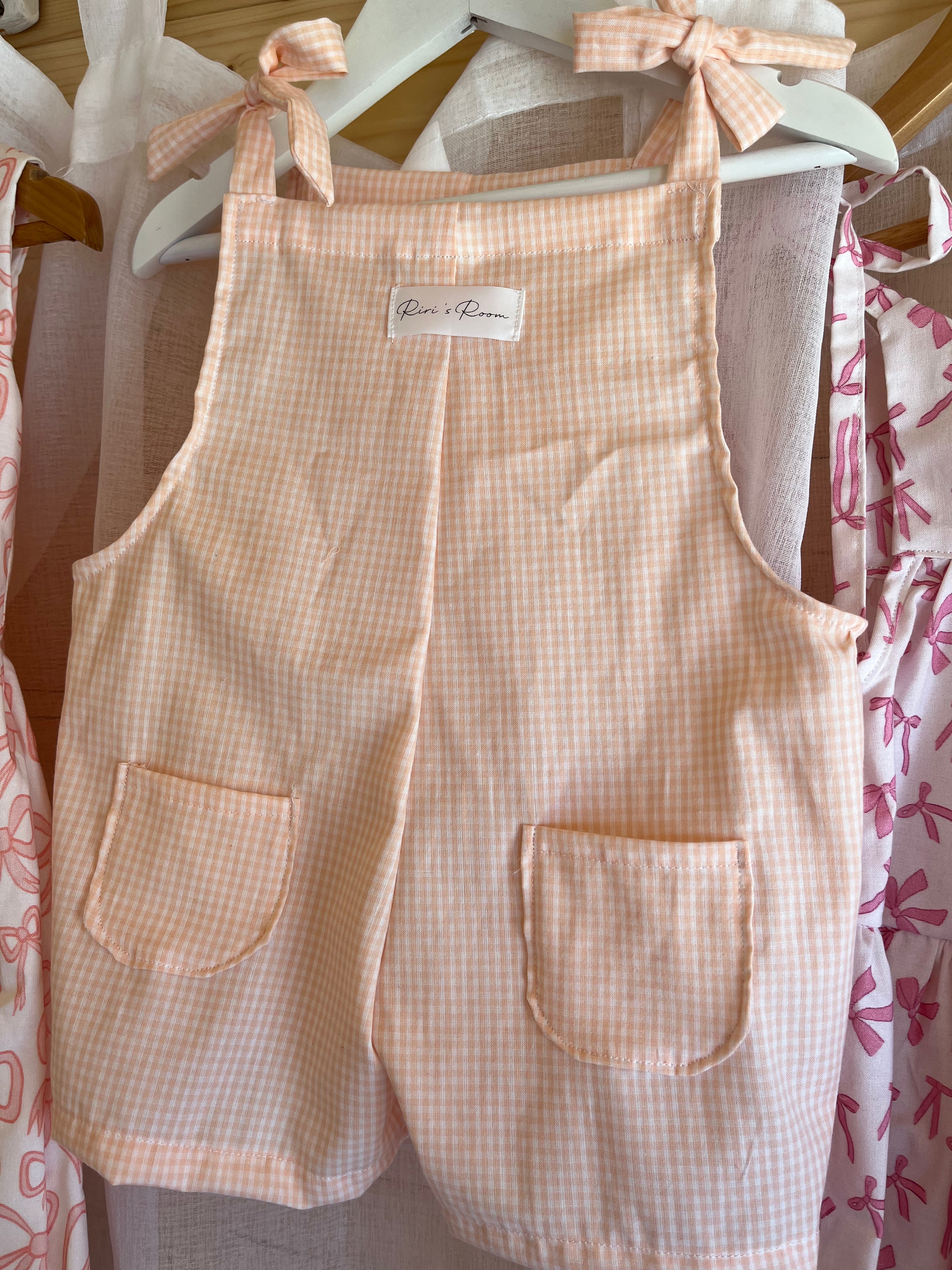 Billie Romper - Peaches & Cream Gingham