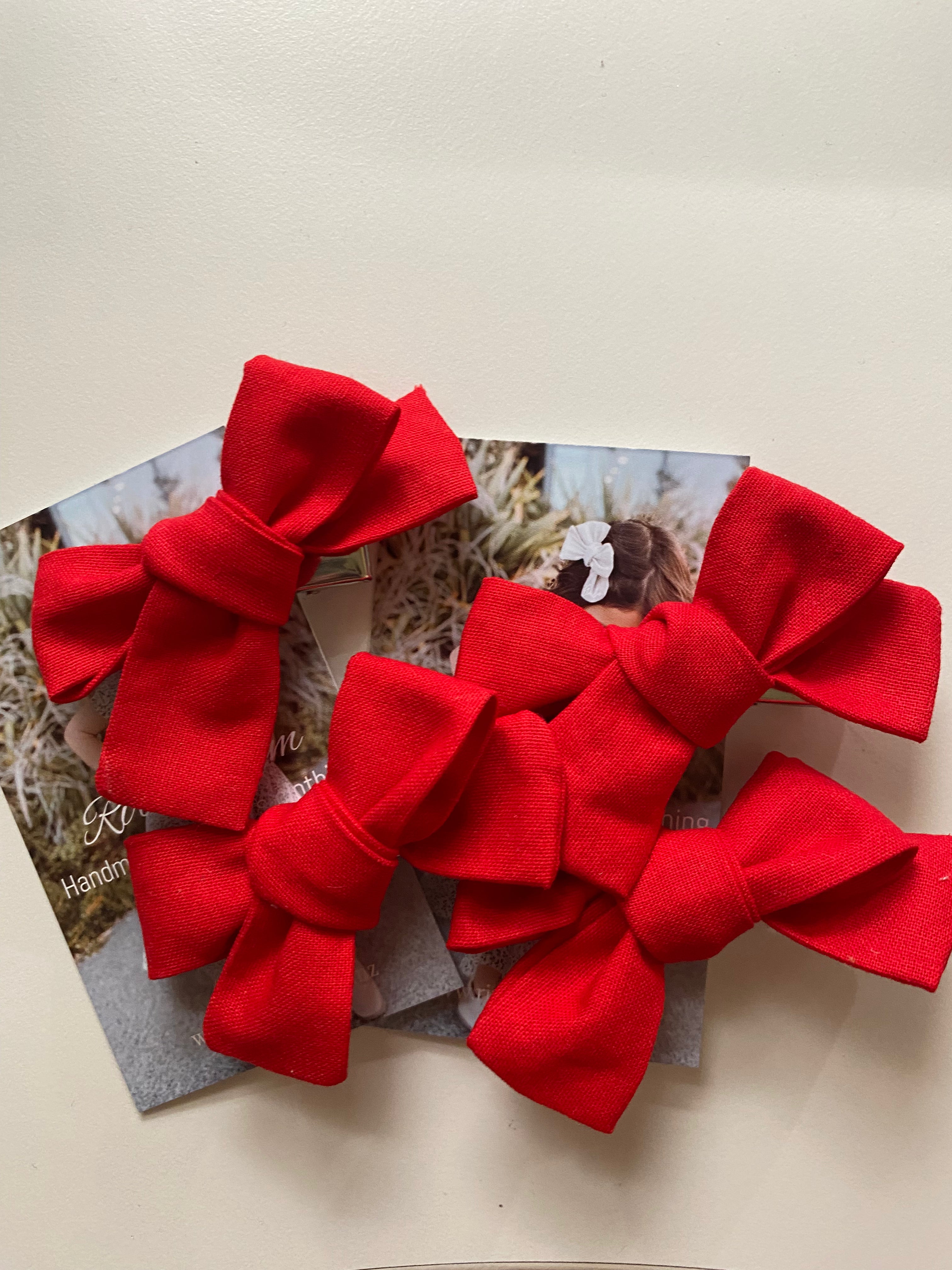 Mini knotted bows - Red