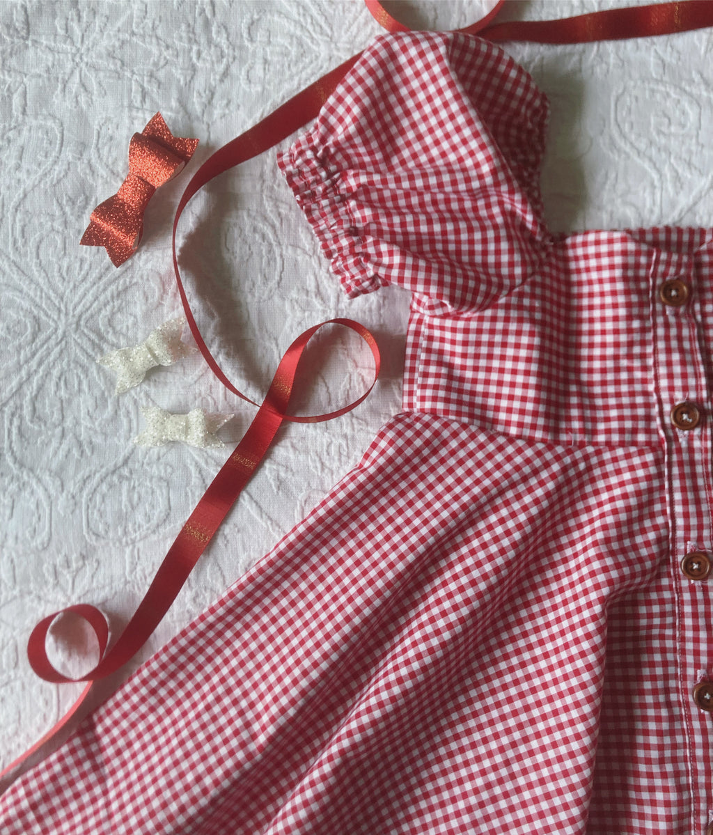 Chrissy Sweetheart Dress - Red Gingham