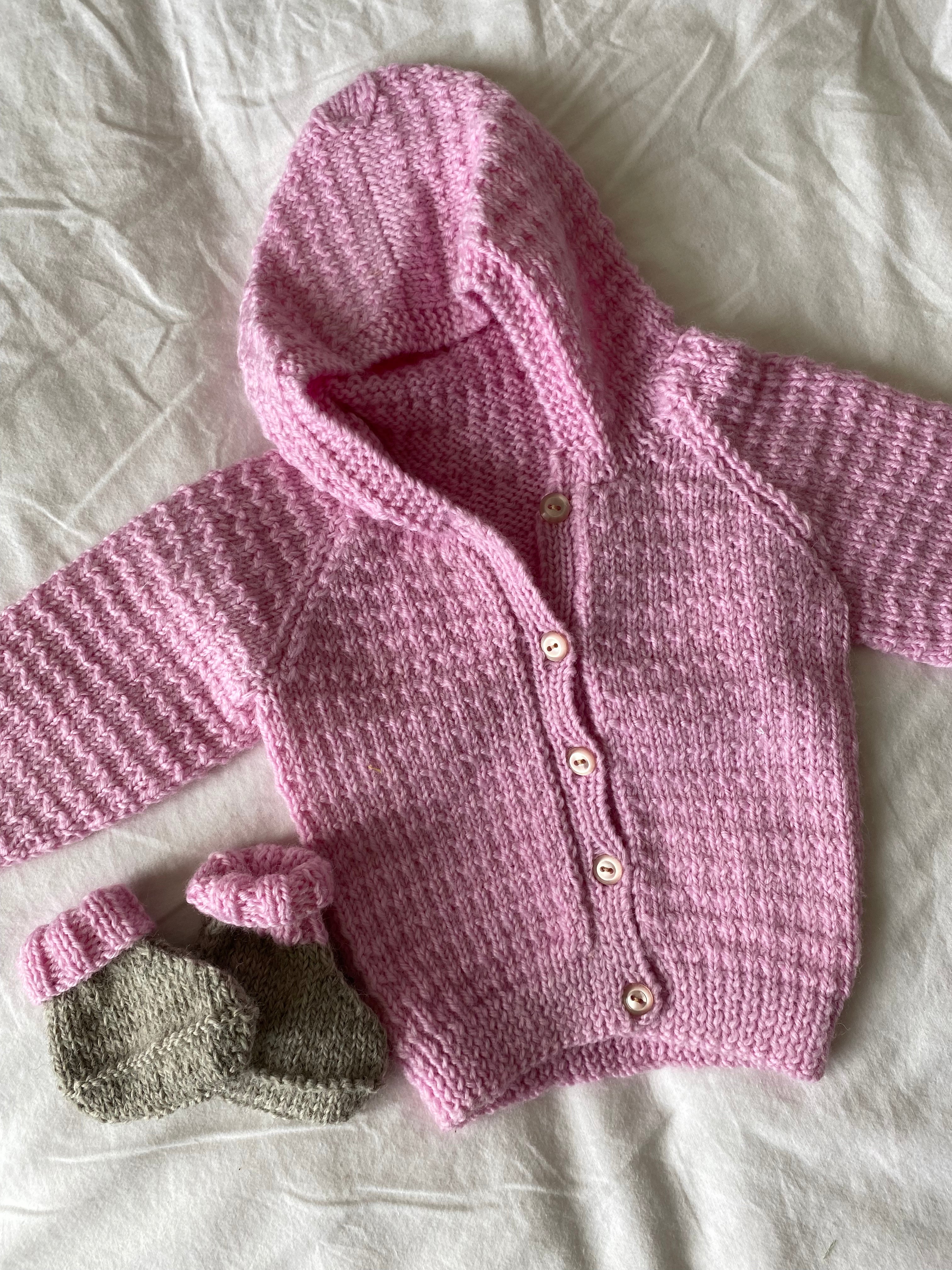 Hand knitted Hooded Cardigan