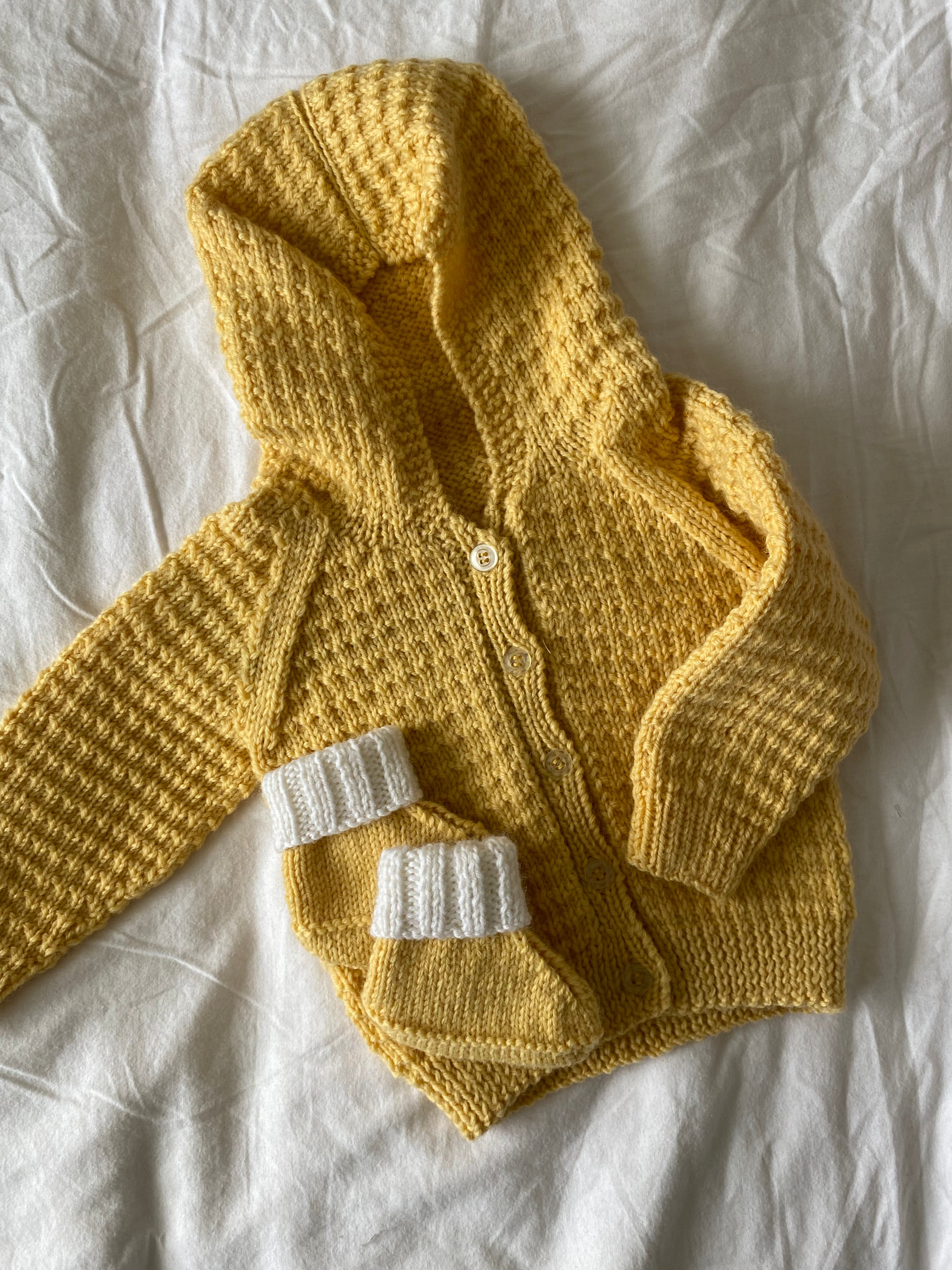 Hand knitted Hooded Cardigan