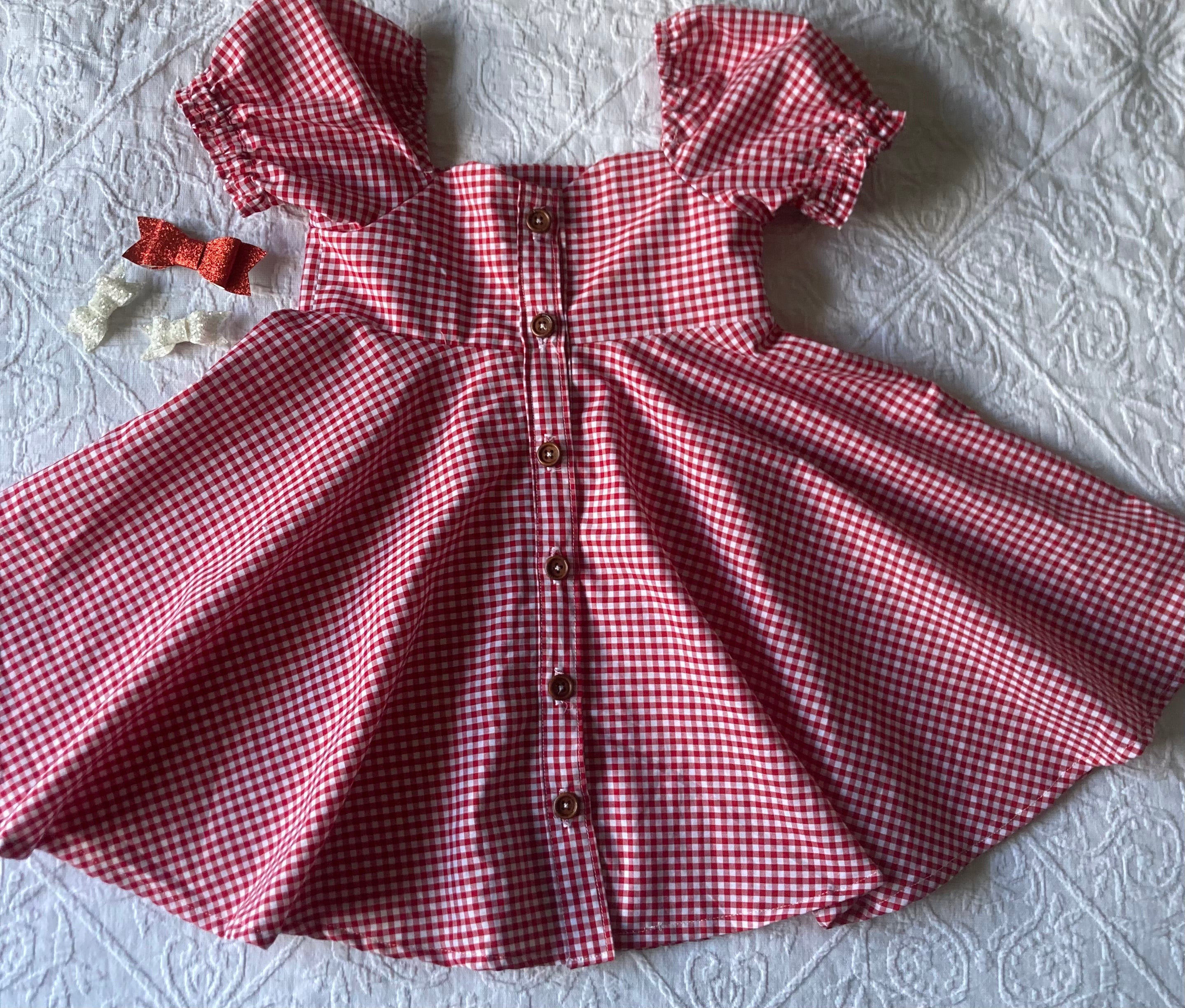 Chrissy Sweetheart Dress - Red Gingham